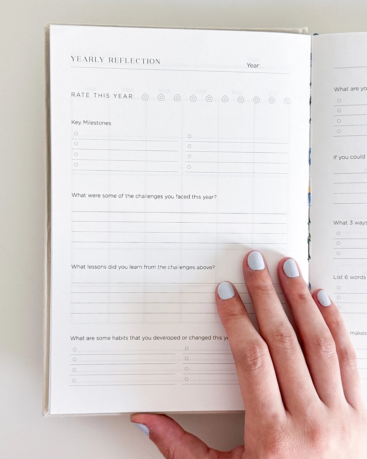 Bloo Garden Embroidered 2026 Yearly Planner - Undated