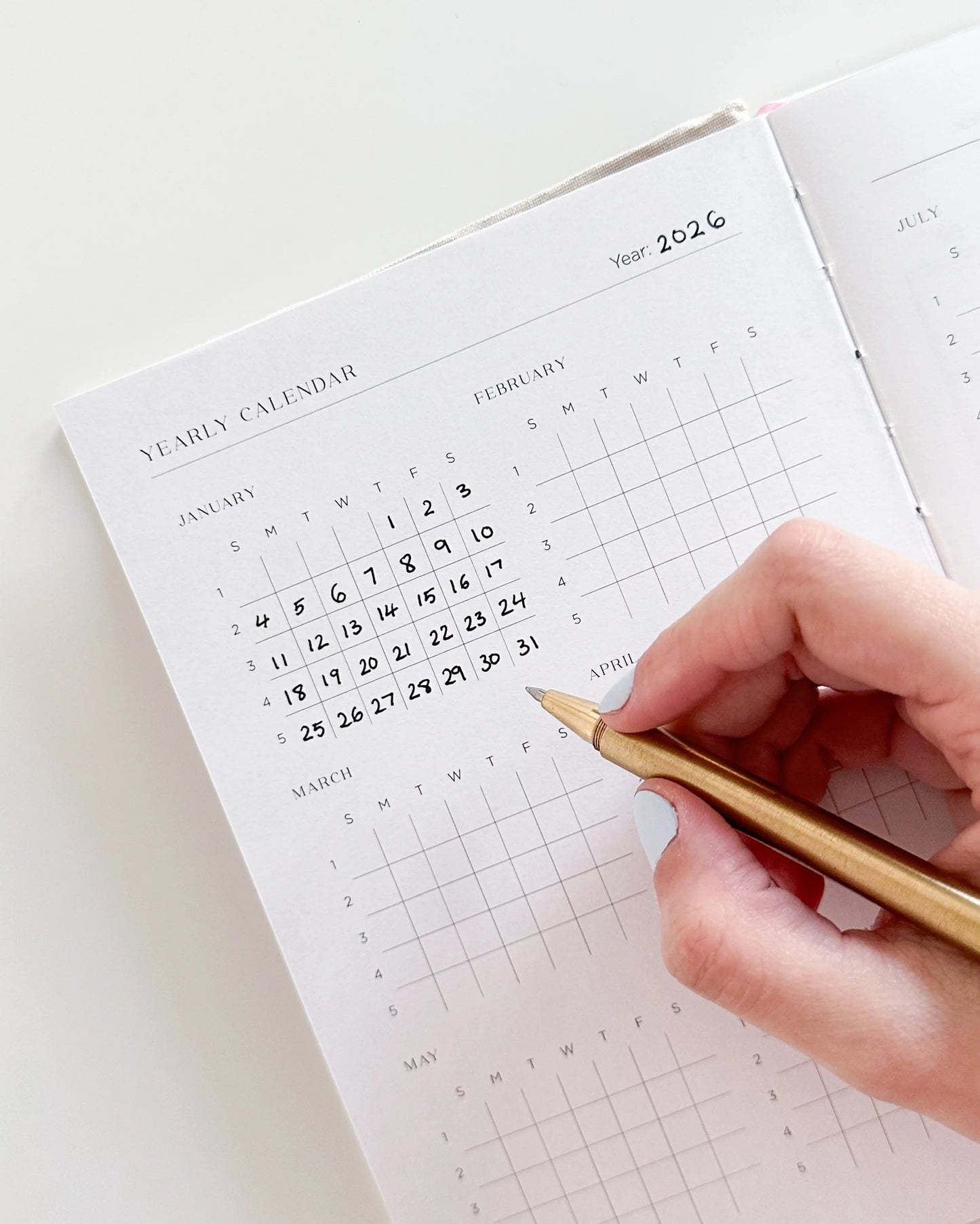 Bloo Garden Embroidered 2026 Yearly Planner - Undated